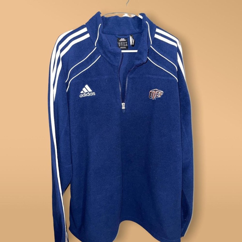 Mens Adidas College Logo Long Sleeve Pullover